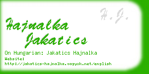 hajnalka jakatics business card